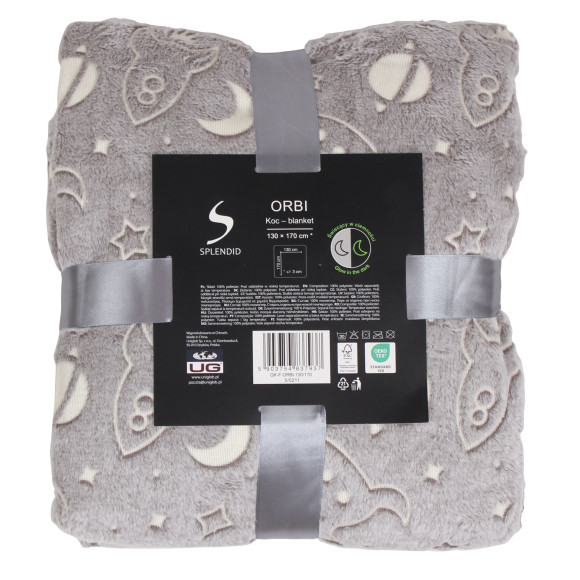 Koc świecący w ciemności ORBI rozmiar 130/170cm