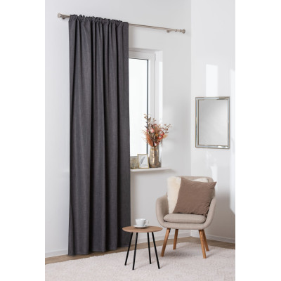 Zasłona z taśmą LENZA,140x260, kolor ciemnoszary