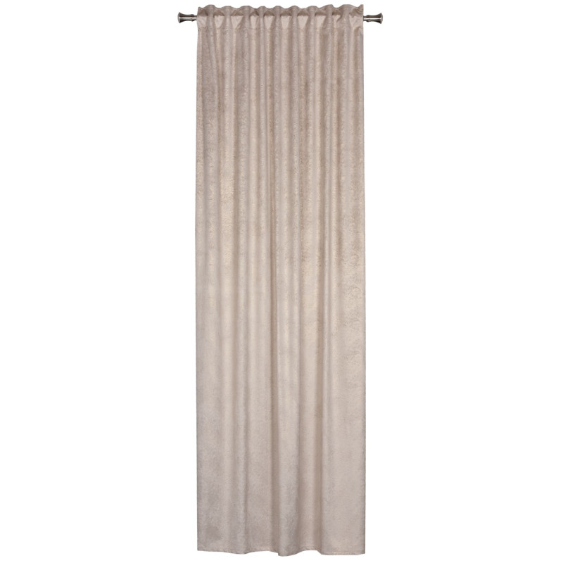 Zasłona z taśmą PAVO,140x260 cm, kolor beżowo-złoty