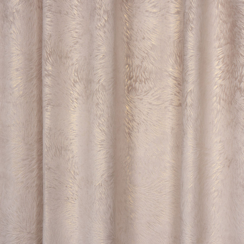 Zasłona z taśmą PAVO,140x260 cm, kolor beżowo-złoty