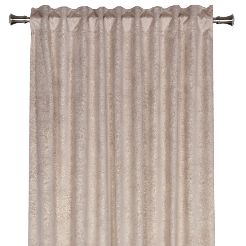 Zasłona z taśmą PAVO,140x260 cm, kolor beżowo-złoty