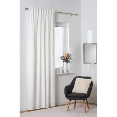 Zasłona z taśmą PAVO,140x260 cm, kolor biało-złoty