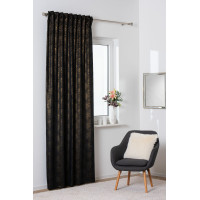 Zasłona z taśmą PAVO,140x260 cm, kolor czarno-złoty