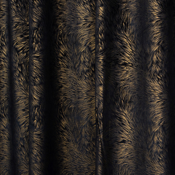 Zasłona z taśmą PAVO,140x260 cm, kolor czarno-złoty