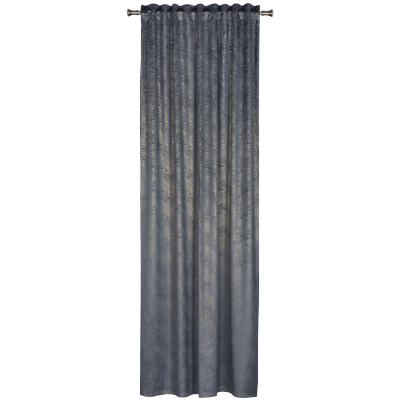 Zasłona z taśmą PAVO,140x260 cm, kolor szaro-złoty