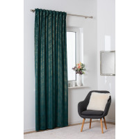 Zasłona z taśmą PAVO,140x260 cm, kolor zielono-złoty