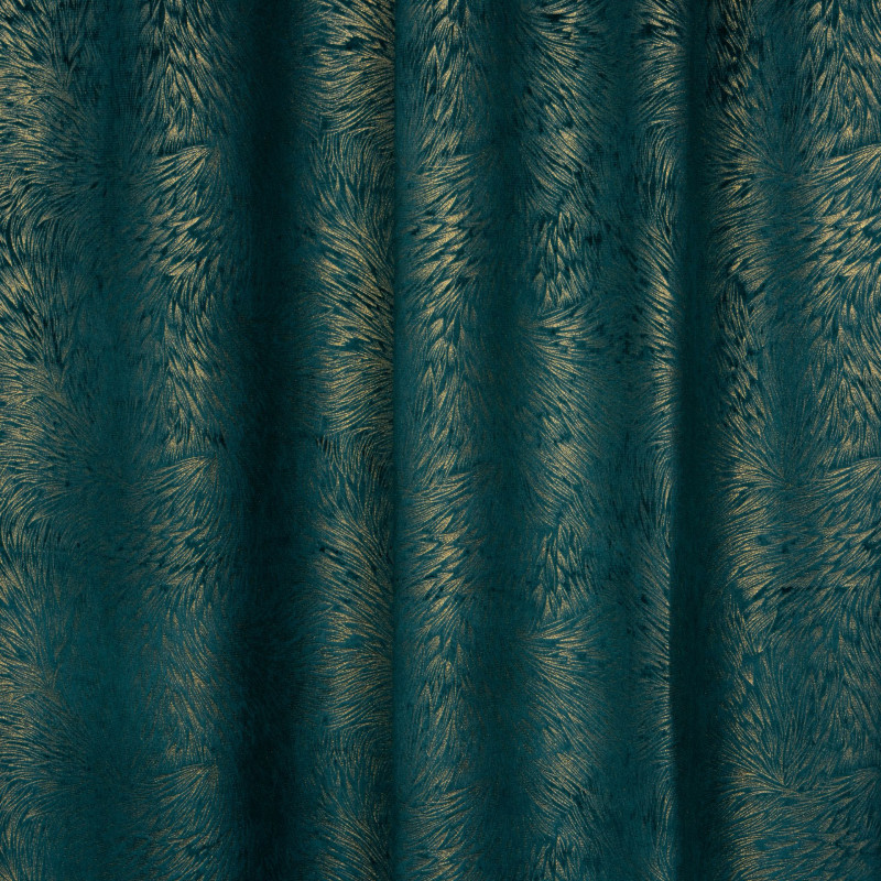 Zasłona z taśmą PAVO,140x260 cm, kolor zielono-złoty