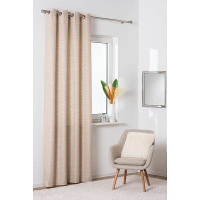 Zasłona z kółkami TESSU 140x260cm, kolor beżowy