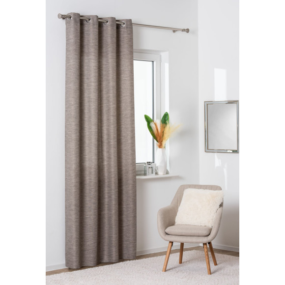 Zasłona z kółkami TESSU 140x260cm, kolor szary