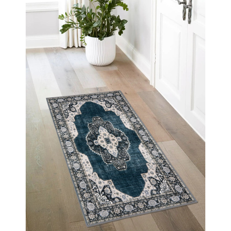 Dywan druk. Seikan,mikrofibra,80x140cm,niebieski