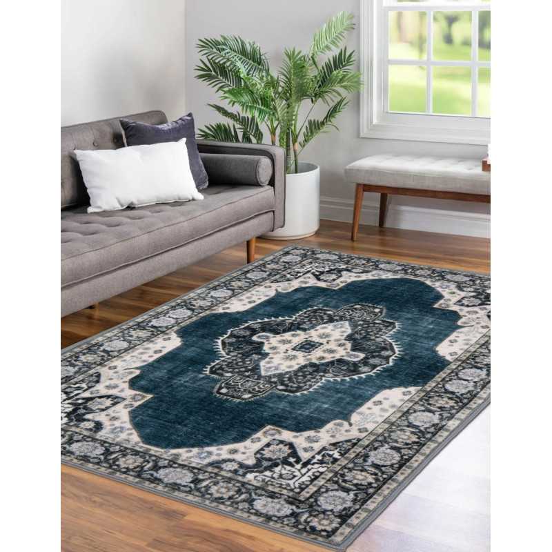 Dywan druk. Seikan,mikrofibra,160x230cm,niebieski