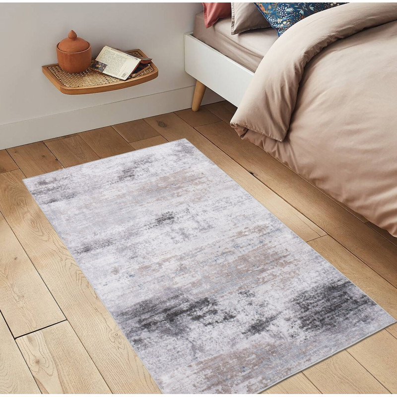 Dywan druk. Yukiko, mikrofibra, 80x140cm, szar-beż