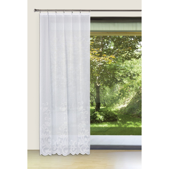 Firana żakardowa balkon DEMI,140/250 cm, kolor biały