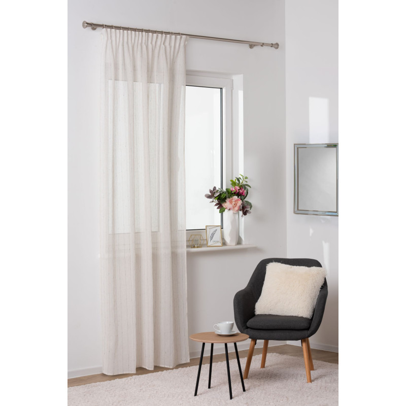 Firana z taśmą DUNE 140x260 cm kolor beżowy