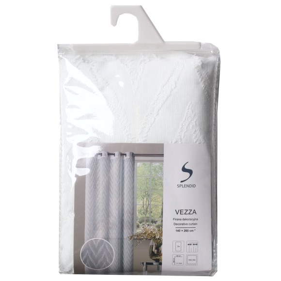 Firanka z kółkami VEZZA, 140/260, kol biały