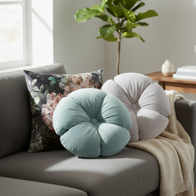 Poduszka FIORE 40 cm KWIAT kolor seledynowy