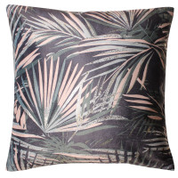 Poszewka SAGO 45x45 cm,antracyt+liście