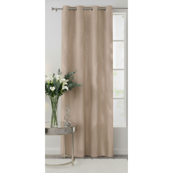 Zasłona z kółkami BRILL 140x250cm, kolor beżowy