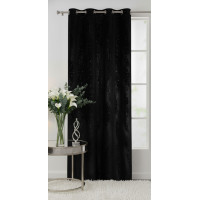 Zasłona z kółkami BRILL 140x250cm, kolor czarny