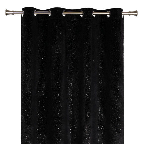 Zasłona z kółkami BRILL 140x250cm, kolor czarny