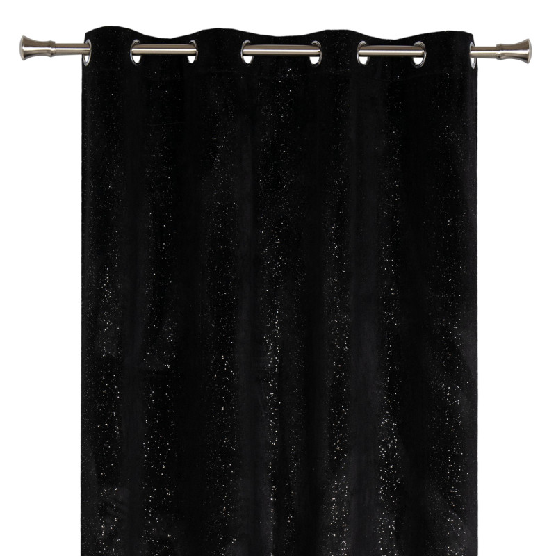 Zasłona z kółkami BRILL 140x250cm, kolor czarny