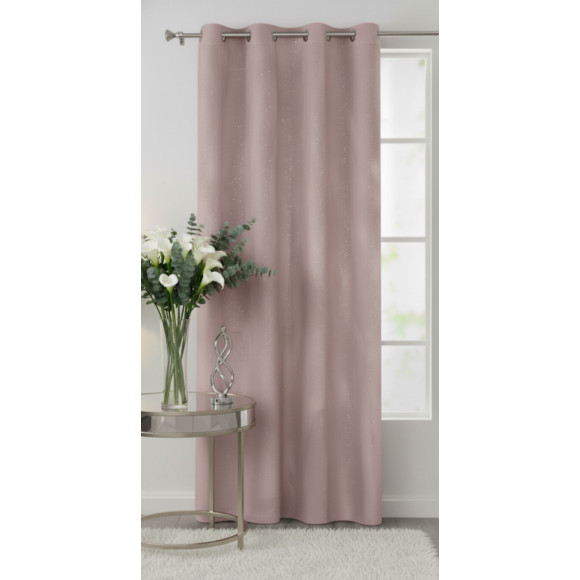 Zasłona z kółkami BRILL 140x250cm, kolor pudrowy róż