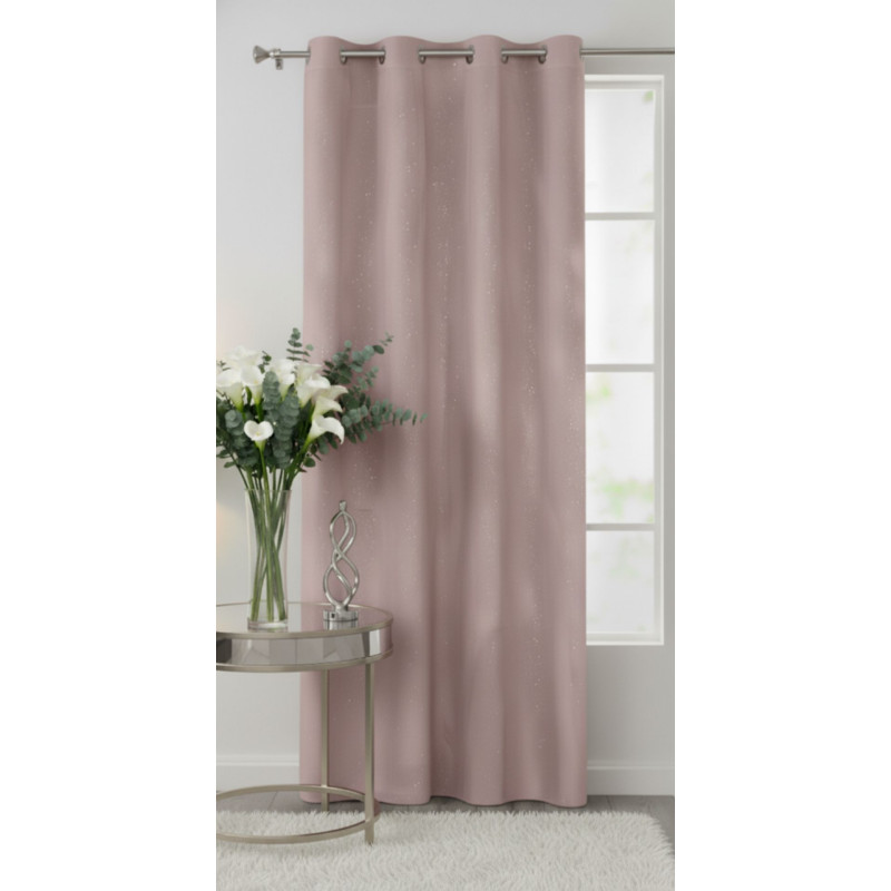 Zasłona z kółkami BRILL 140x250cm, kolor pudrowy róż