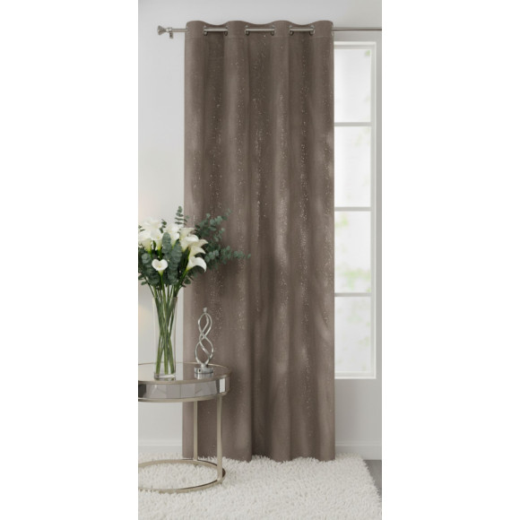 Zasłona z kółkami BRILL 140x250cm, kolor taupe