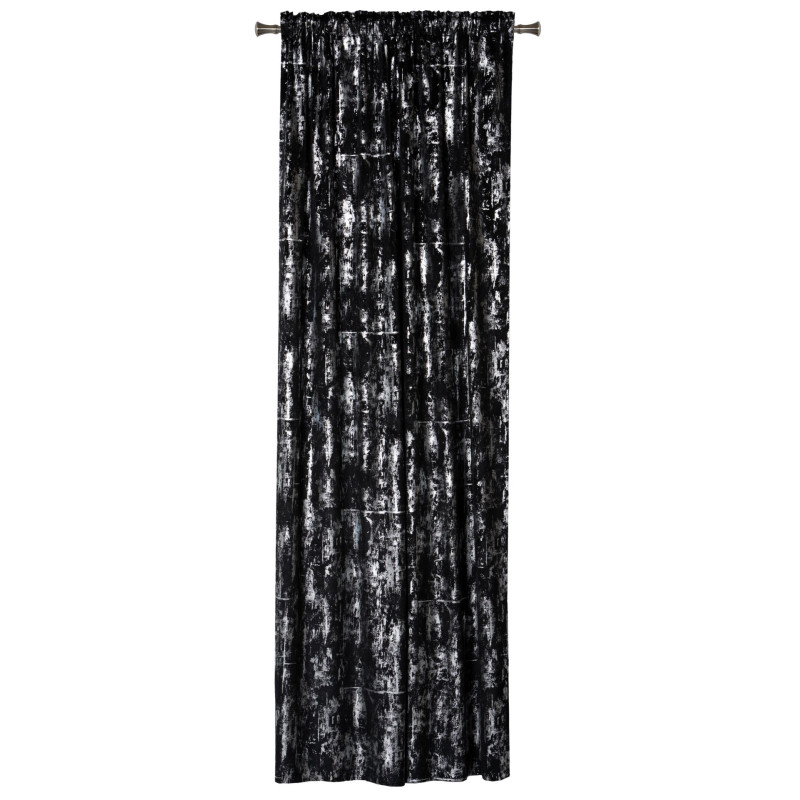 Zasłona z taśmą DORE 140x260cm, kolor czarny+srebro