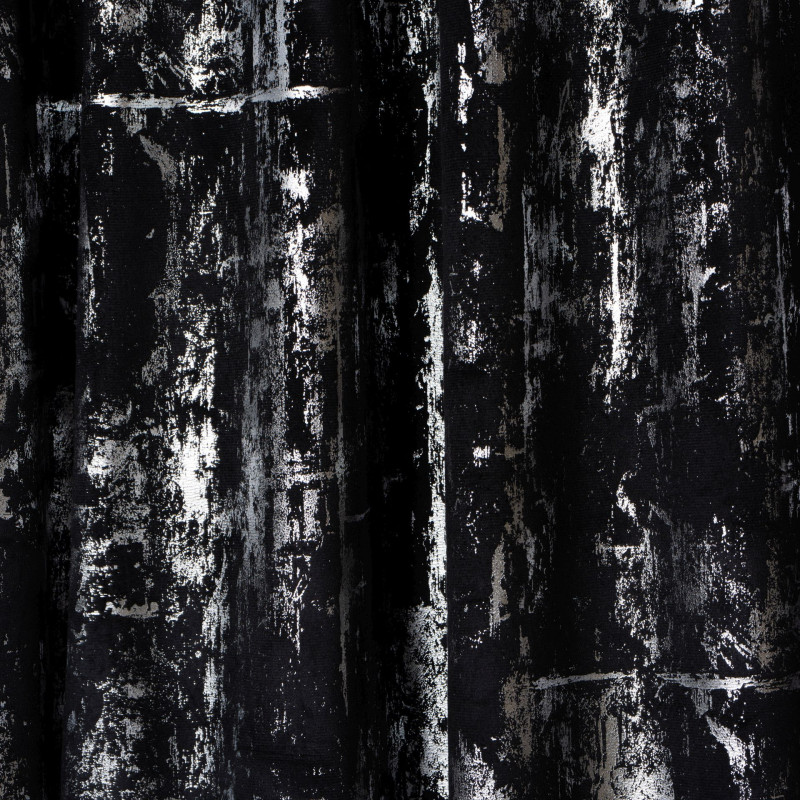 Zasłona z taśmą DORE 140x260cm, kolor czarny+srebro