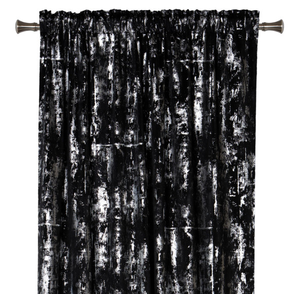 Zasłona z taśmą DORE 140x260cm, kolor czarny+srebro