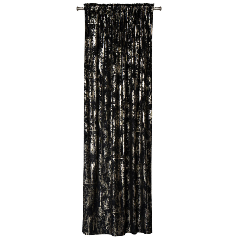 Zasłona z taśmą DORE 140x260cm, kolor czarny +złoto