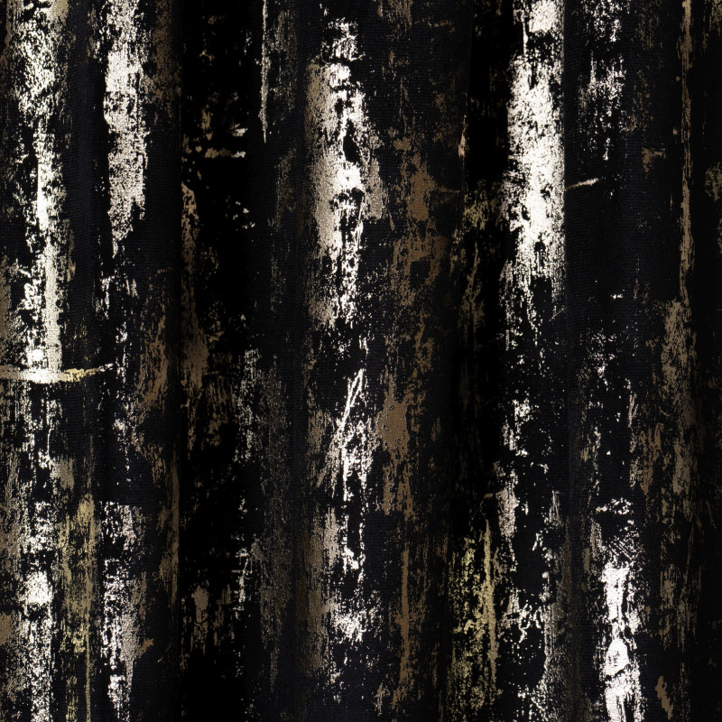 Zasłona z taśmą DORE 140x260cm, kolor czarny +złoto