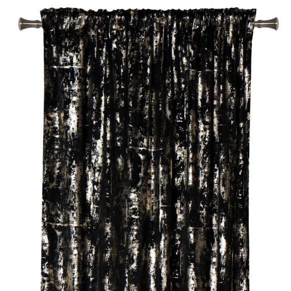 Zasłona z taśmą DORE 140x260cm, kolor czarny +złoto