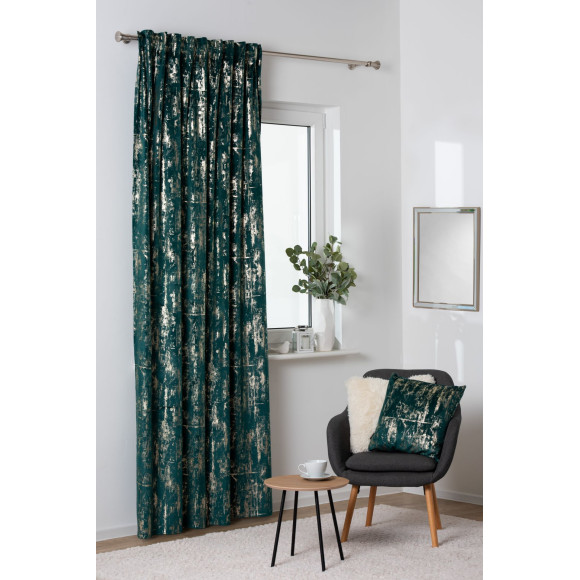 Zasłona z taśmą DORE 140x260cm, kolor zielony