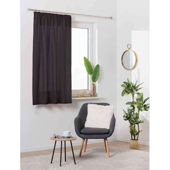 Zasłona z taśmą OXFORD 140x160cm, kolor ciemnoszary