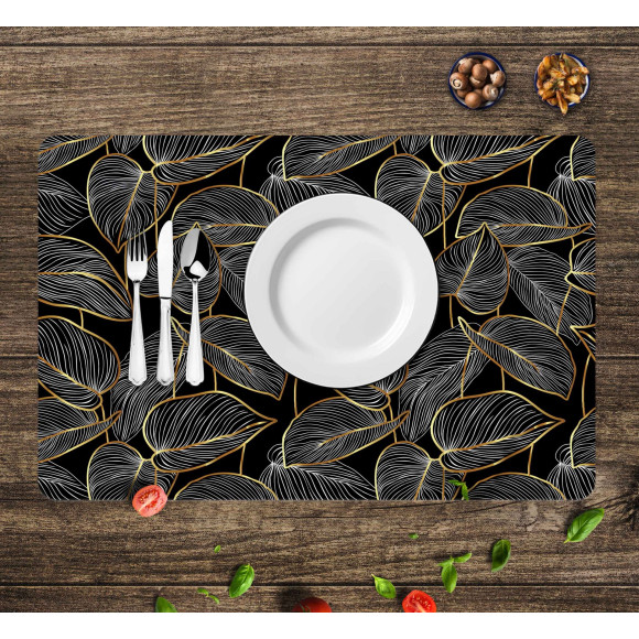 Podkładka LEAFY,43,5x28cm-CZARNY