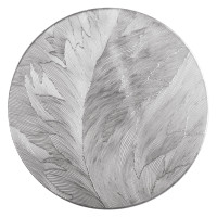 Podkładka SILIA,śr.38cm, kolor biało-srebrny