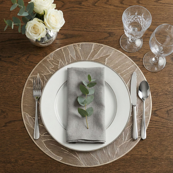 Podkładka SILIA,śr.38cm, kolor biało-złoty