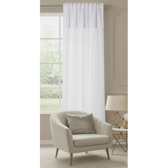 Firana z taśmą AIRA 140x260, kolor biały