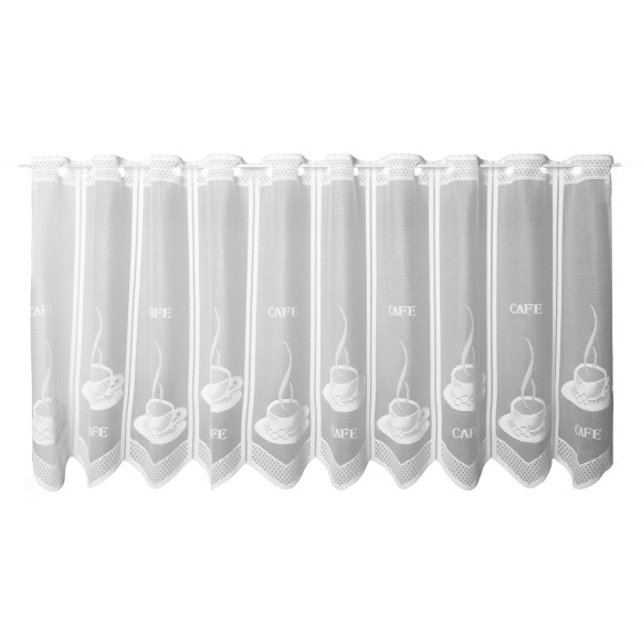 Firanka zazdrostka z otworami, CAFE, 60x150,biała