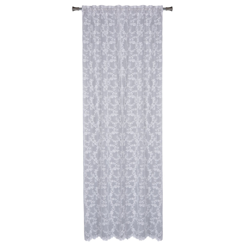 Firana z taśmą DAISY 140x260cm kolor biały