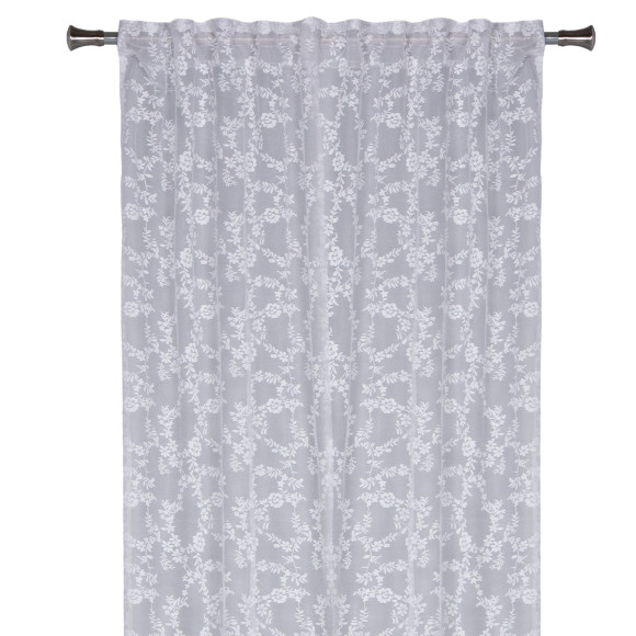 Firana z taśmą DAISY 140x260cm kolor biały