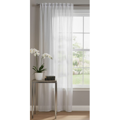 Firana z taśmą PIN 140x250 cm, kolor biały