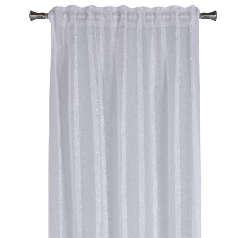 Firana z taśmą PIN 140x250 cm, kolor biały