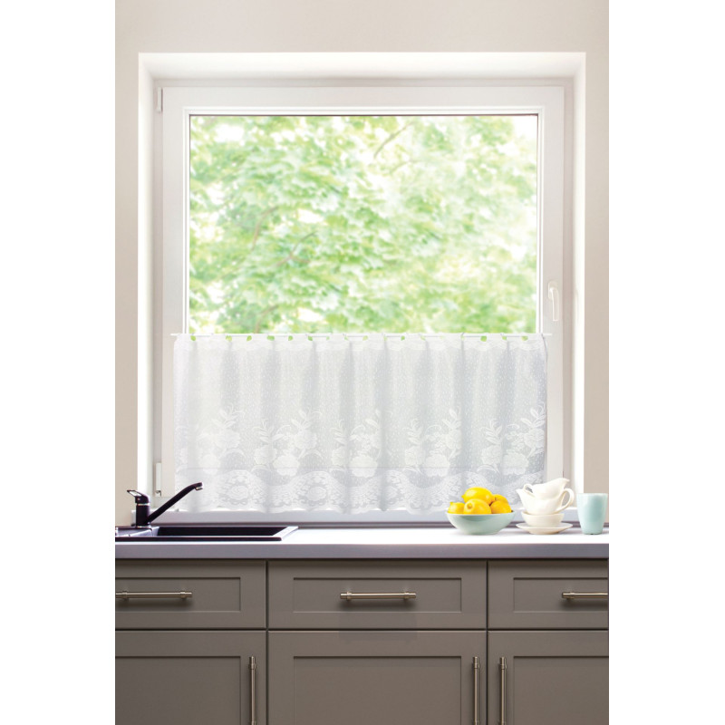 Firanka zazdrostka z otworami, ROZANA,60x150,biała