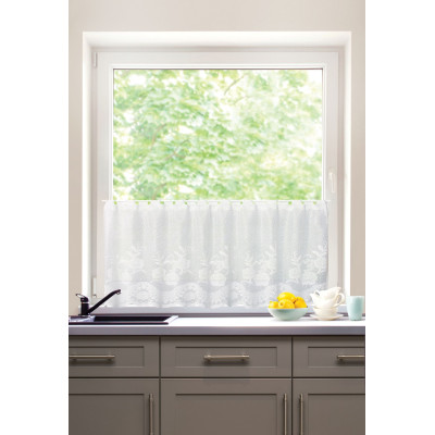 Firanka zazdrostka z otworami, ROZANA,60x150,biała