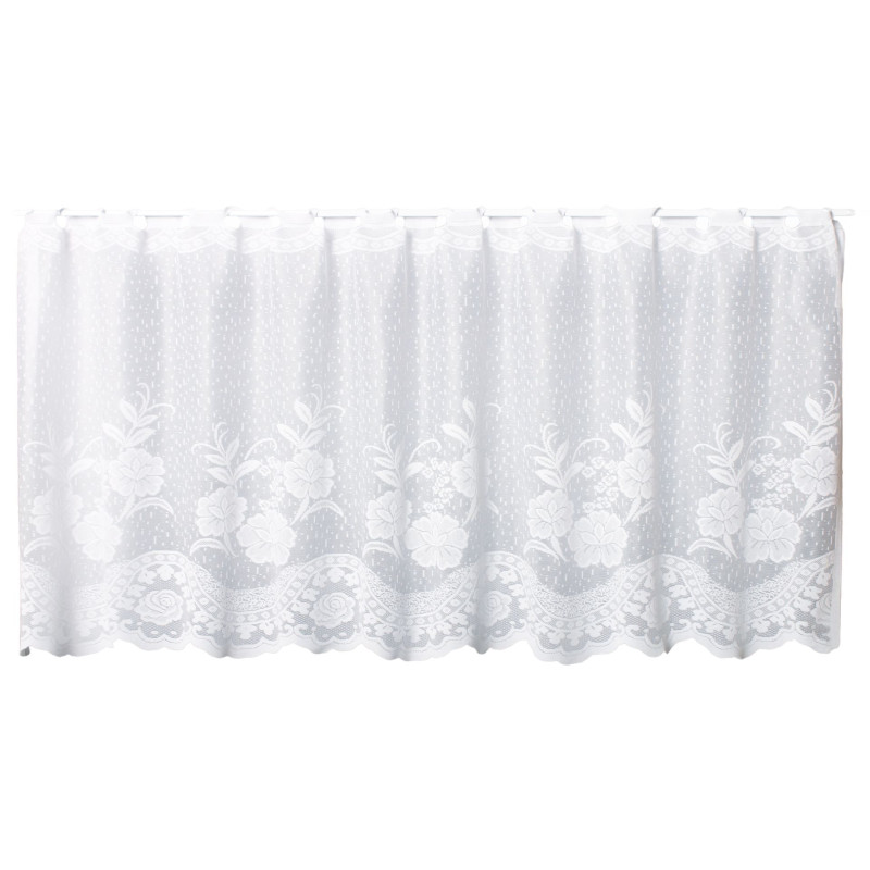 Firanka zazdrostka z otworami, ROZANA,60x150,biała