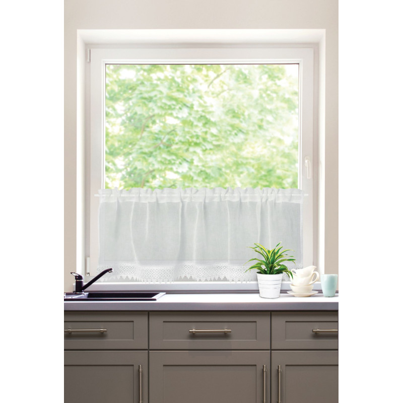 Firanka zazdrostka z tunelem, SEDA, 45x150, biała