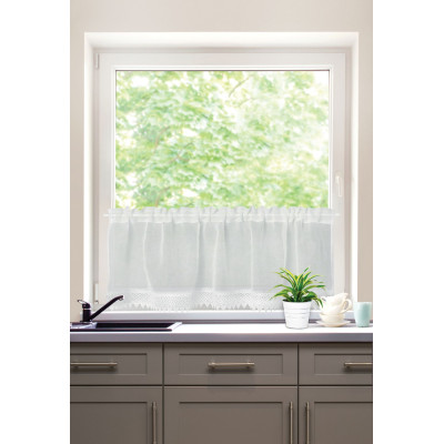 Firanka zazdrostka z tunelem, SEDA, 45x150, biała